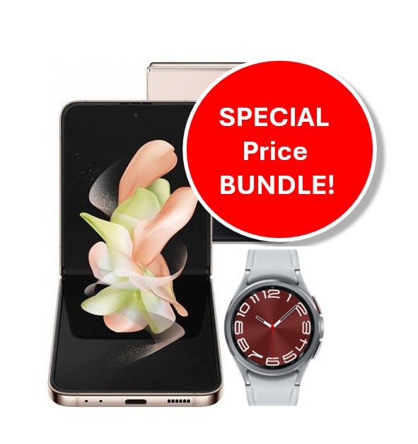 🎁Bundle Galaxy Z Flip 4 5G + Samsung Galaxy Watch6 43 mm WiFi (สุ่มสี)***ราคานี้ไม่ร่วมรายการส่วนลดอื่น*** - CompAsia