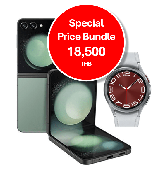 🎁Bundle Galaxy Z Flip 5 5G + Samsung Galaxy Watch6 43 mm WiFi (สุ่มสี)***ราคานี้ไม่ร่วมรายการส่วนลดอื่น*** - CompAsia